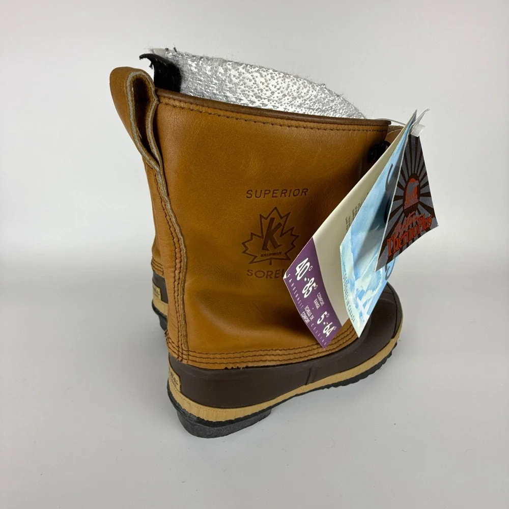 Vintage Sorel Kaufman Superior Winter Snow Boots Mens Size 8 Brown New Insulated